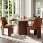 RIVOVA Upholstered Dining Chairs Set of 4, Modern Wooden Dining Room Chair Linen Fabric Kitchen Chairs Farmhouse Dinner Chair with Hardwood Frame, Beige