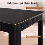 MapleGrace 70" Rectangle Dining Table for 6-8, Wooden Kitchen Table, Black
