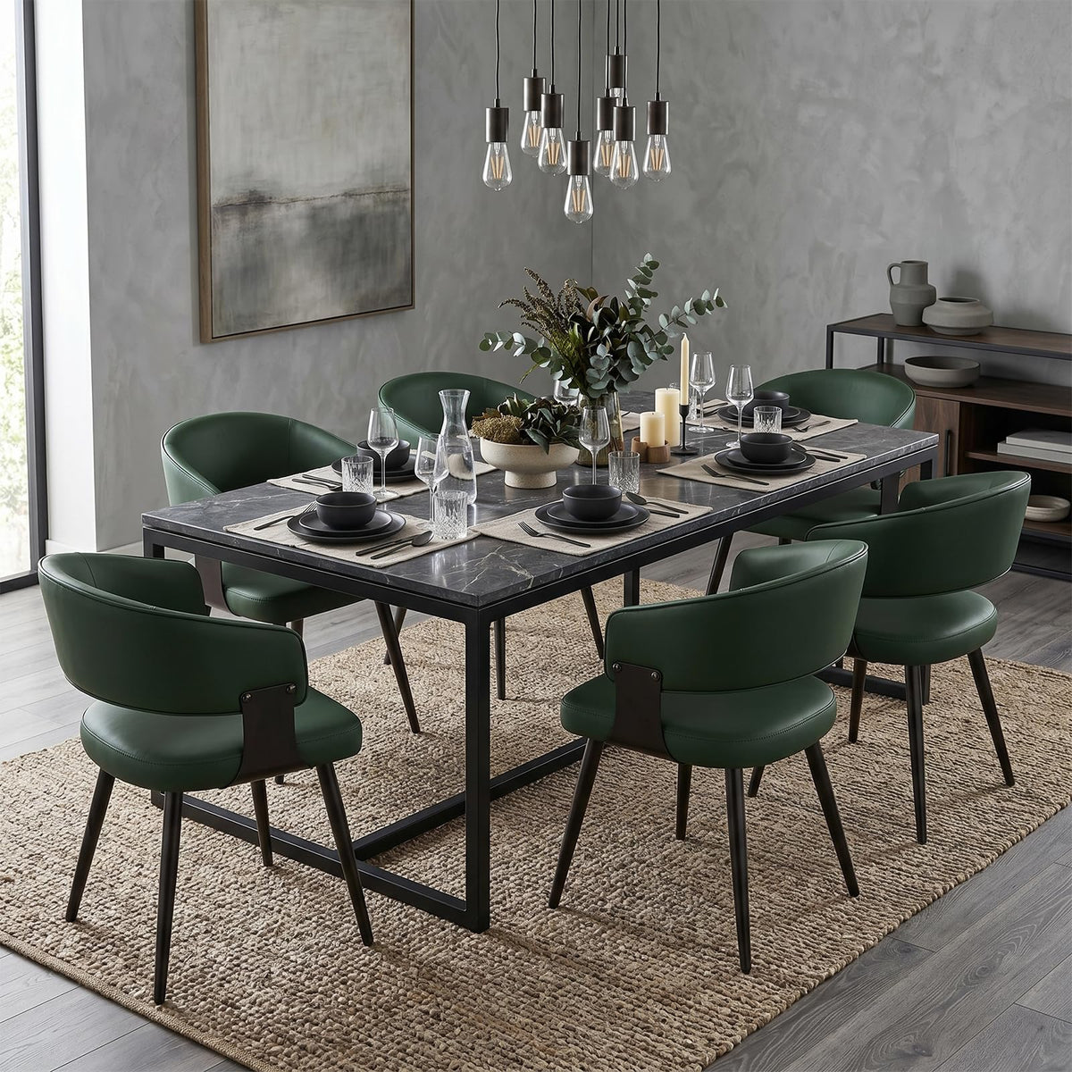 Dining Chairs Set of 4, Modern Faux Leather Kitchen Chairs