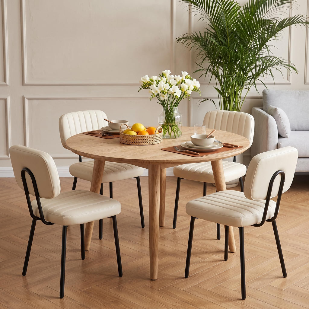 Dining Chairs Set of 2, PU Leather Upholstered Kitchen Chairs
