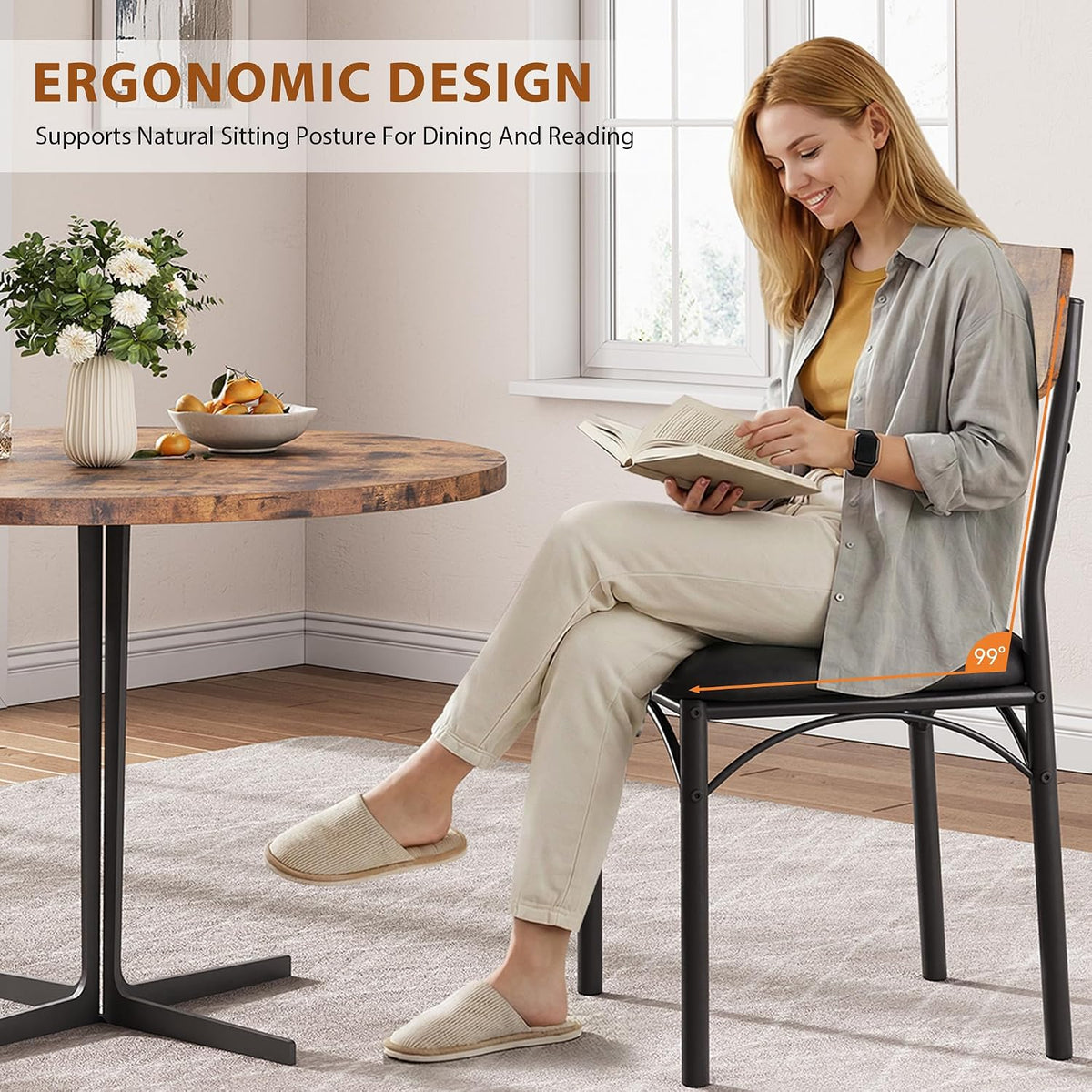 Jocoevol Dining Chairs Set of 4, Dining Room Chairs, Kitchen Chairs