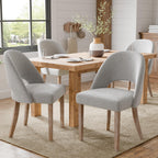 Wooden Dining Chairs Set of 4, Green Chenille Kitchen Dining Chairs