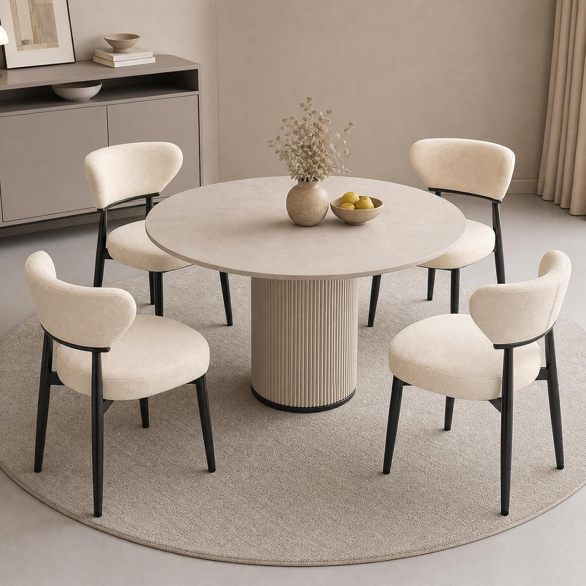 Dining Chairs Set of 4, Modern Upholstered Fabric Dining Chairs