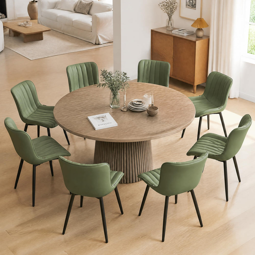 YOUNUOKE Dining Chairs Set of 2 Mid-Century Modern Kitchen Chairs Khaki