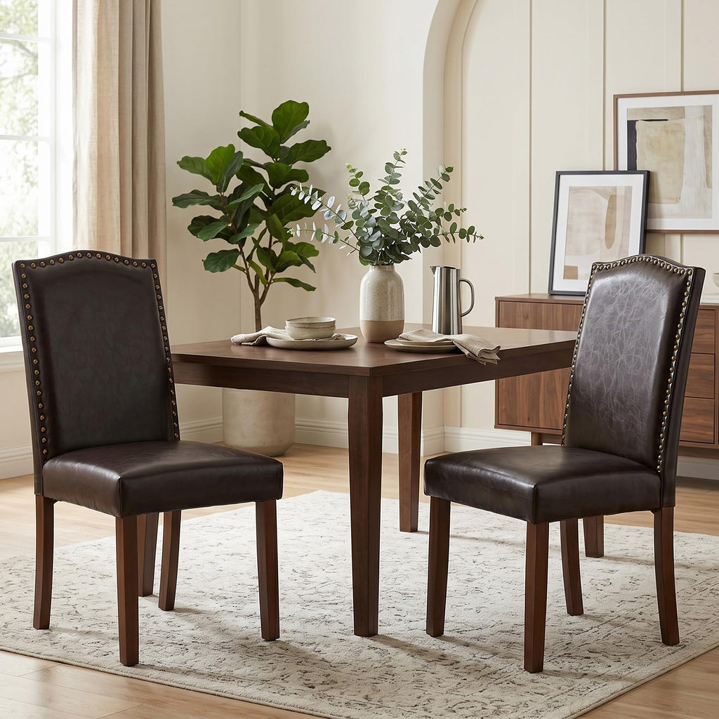 Upholstered Dining Chair Set of 6, PU Leather Kitchen Chair