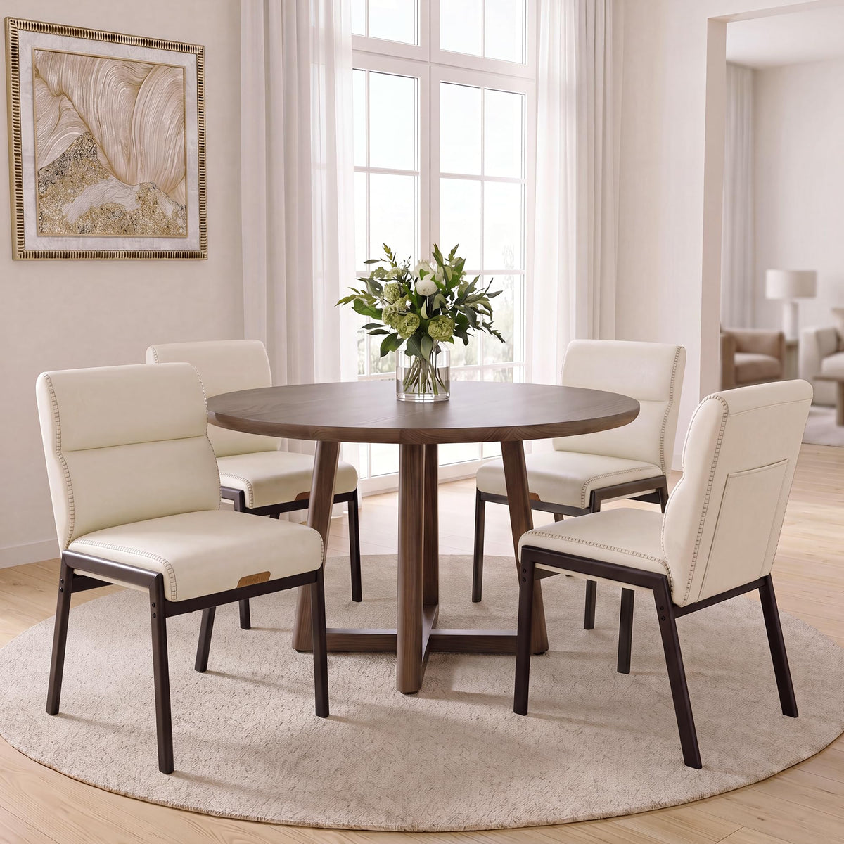 VASAGLE Dining Chairs Set of 2, Upholstered Kitchen Chairs