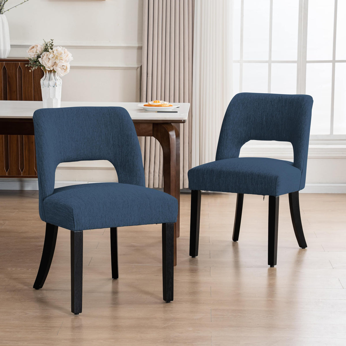 VKNOW Dining Chairs Set of 4, Fabric Dining Chairs, Green