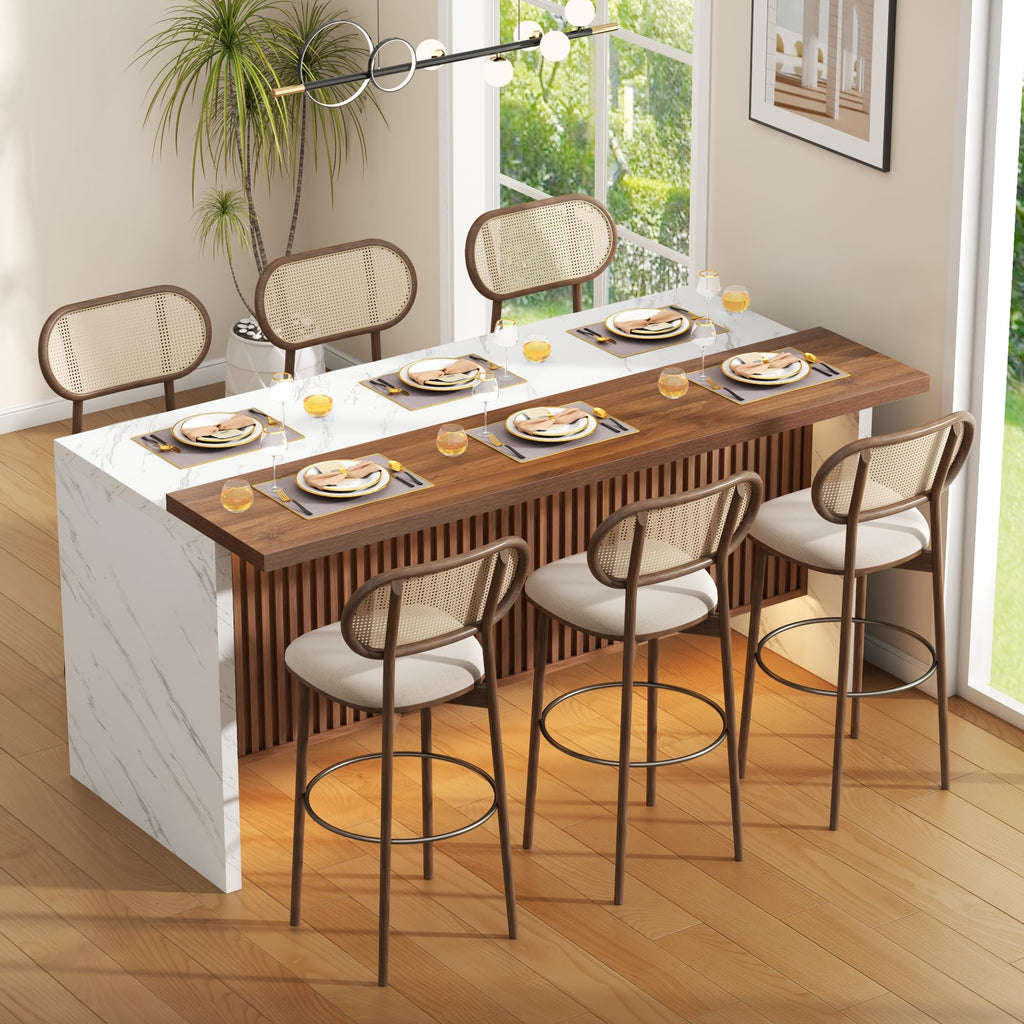 63" Large Imitation Marble Dining Table for 4-6 People(Patent Pending)