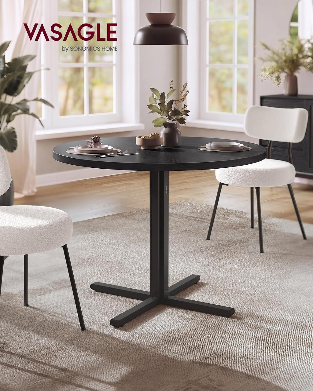VASAGLE 31.5-Inch Dining Table, Small Round Kitchen Table for 4 People