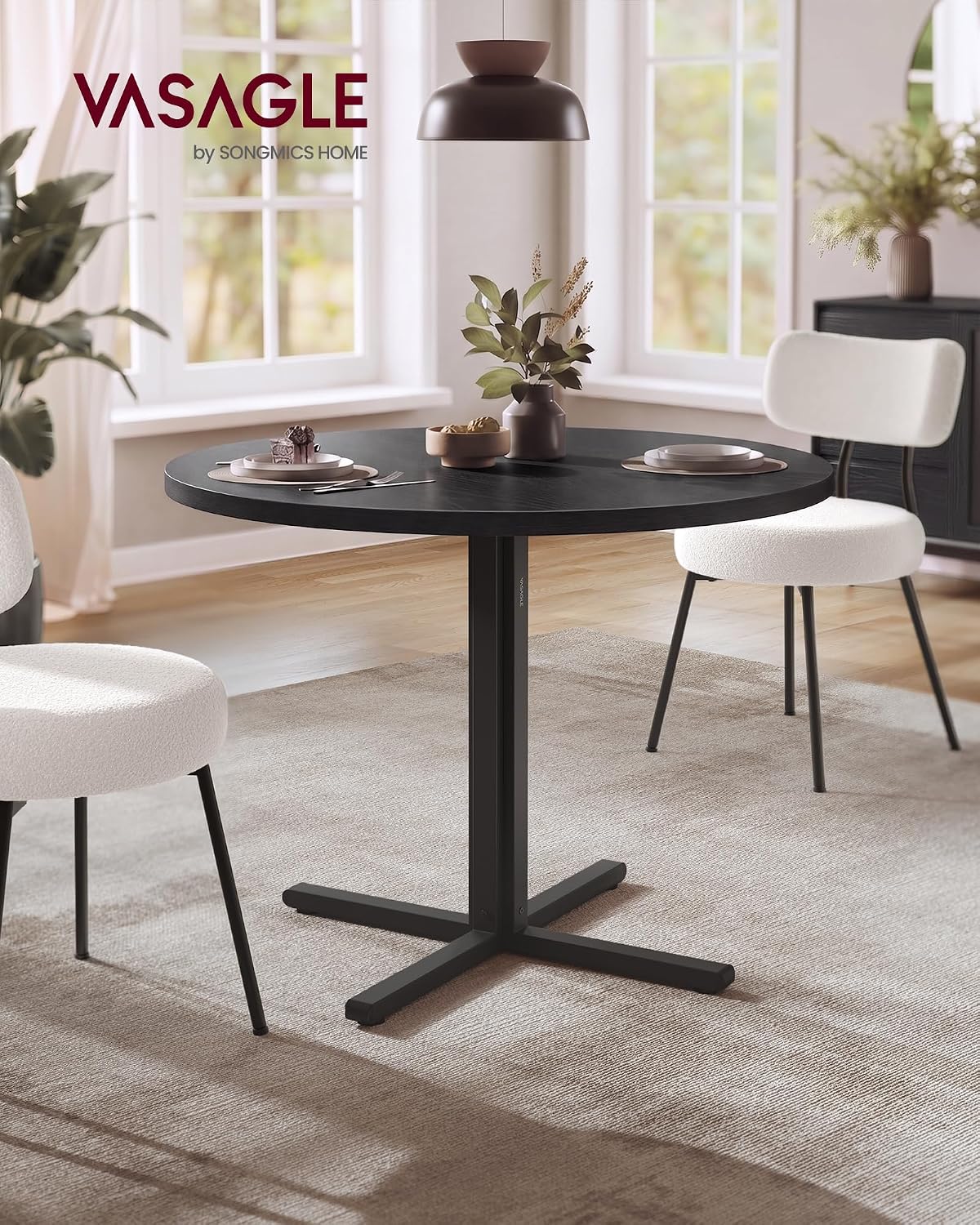 VASAGLE 31.5-Inch Dining Table, Small Round Kitchen Table for 4 People
