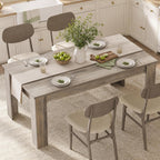CABIHOME 71" Long Dining Table for 6-8, Rectangular Farmhouse Kitchen Dining Room Table w/Wider H Legs & Large Wooden Tabletop, Sturdy Frame, Wood Strip Base, for Apartment, Kitchen, Dining, Walnut