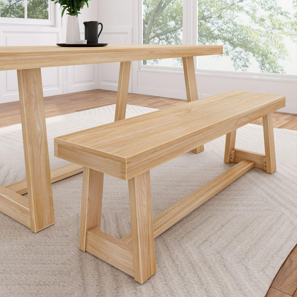 Plank+Beam Classic 72 Inch Dining Table, Rectangular, Pecan Wirebrush