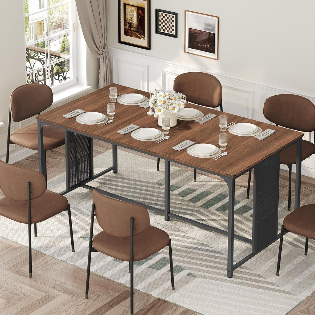 YATINEY 63" Dining Table for 6-8 People, Modern Large Kitchen Table