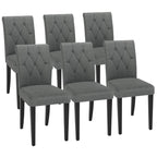Welzona Upholstered Dining Chairs Set of 4, Button Tufted Parsons Dining Chair with Solid Wood Legs, Modern Fabric Side Chair for Dining Room/Kitchen/Restaurant/Hotel- Black