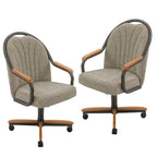 Chromcraft Bailey 4pc Swivel Kitchen Dining Chair - Light Sand-Chestnut
