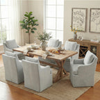 VKNOW Upholstered Dining Chairs Set of 2, Dining Room Chairs with Casters