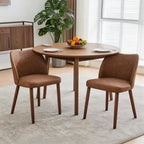 GarveeHome Wooden Dining Chair Set of 4 Upholstered Fabric Dining Chair