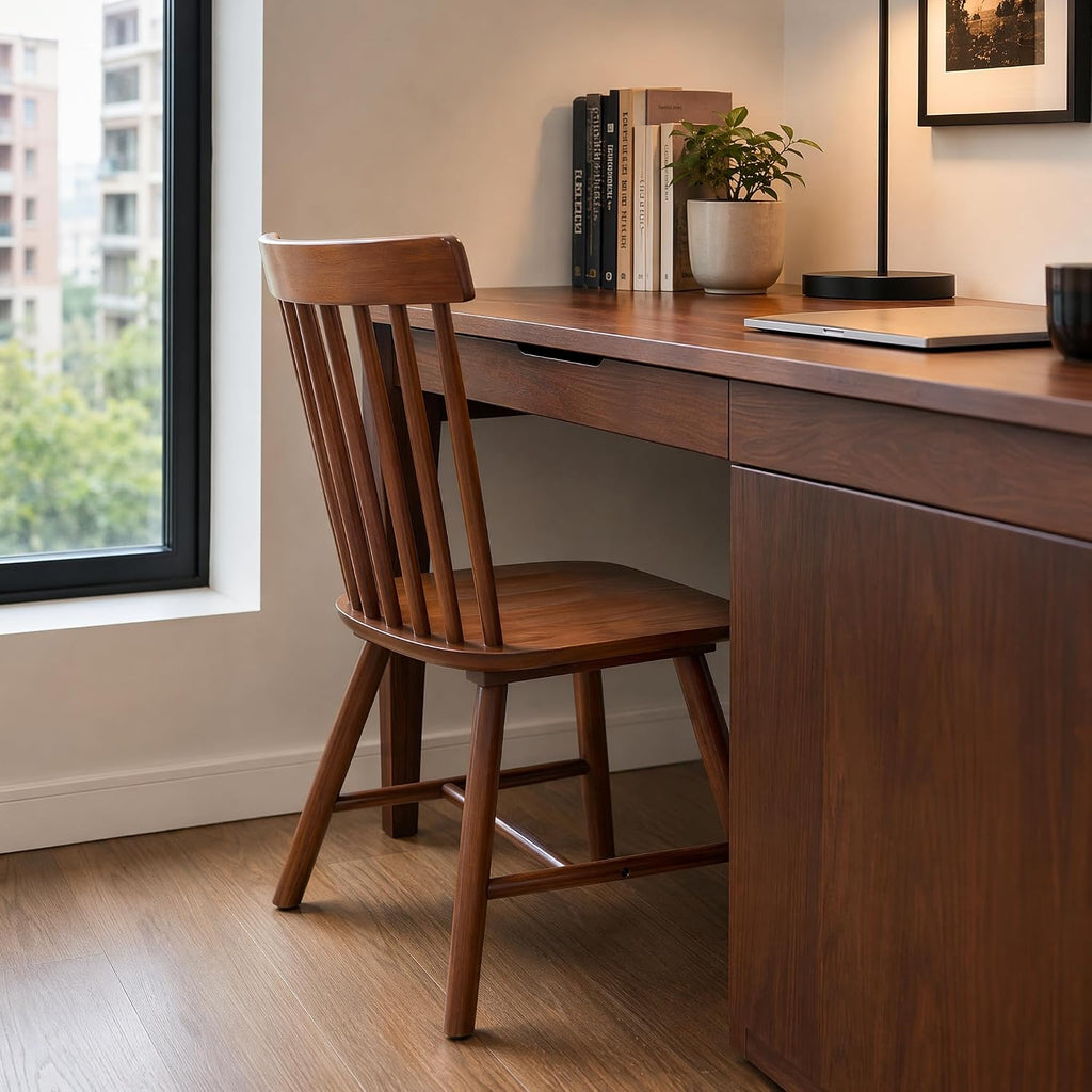 Windsor Dining Chairs Set of 6, Spindle Back Wooden Chairs