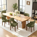 Wooden Dining Chairs Set of 4,Modern Fabric Upholstered Dining Room Chair Kitchen Side Chairs with Solid Wood Legs,Mid Century Farmhouse Dinner Chairs for Kitchen Dining Room,Restaurant,Green