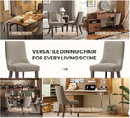 MALOL Wooden Dining Chairs Set of 6, Upholstered Kitchen & Dining Room Chairs with Solid Wood Legs Curved Backrest Farmhouse Accent Chair for Dining/Kitchen/Living Room, Camel