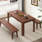 GIANTEX Dining Table for 4-6, 63" Large Rectangular Kitchen Table, Walnut