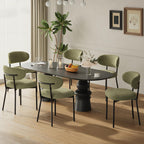 MALOL Leather Dining Chair with Armrest Set of 4, Upholstered Dining Room Chair with Curved Back and Wood Legs, Mid Century Modern Kitchen Chairs for Kitchen Dining Room,Brown