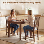 HOMCOM Wooden Dining Chairs Set of 2 with Slat Back, Farmhouse, Walnut