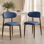UVV Dining Chairs Set of 4, Metal Kitchen Chairs with Modern Fabric Upholstered for Dining Room, Beige