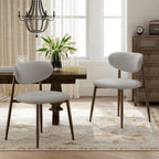 MALOL Dining Chairs Set of 4, Curved Back Kitchen Room Chairs with Metal Legs and Anti Slip Pads, Upholstered Dining Chair for Home and Restaurant, Beige