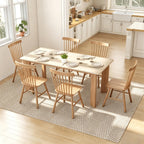 Windsor Dining Chairs Set of 6, Spindle Back Wooden Chairs