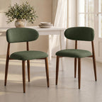 UVV Dining Chairs Set of 4, Metal Kitchen Chairs with Modern Fabric Upholstered for Dining Room, Beige
