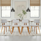 Armen Living Jaguar Dining Chair in Charcoal Fabric and Walnut Wood Finish,Charcoal/Walnut Finish 20D x 18W x 29H in
