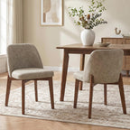 Usaint Modern Wooden Dining Chairs Set of 4 with Rubberwood Legs，Beige