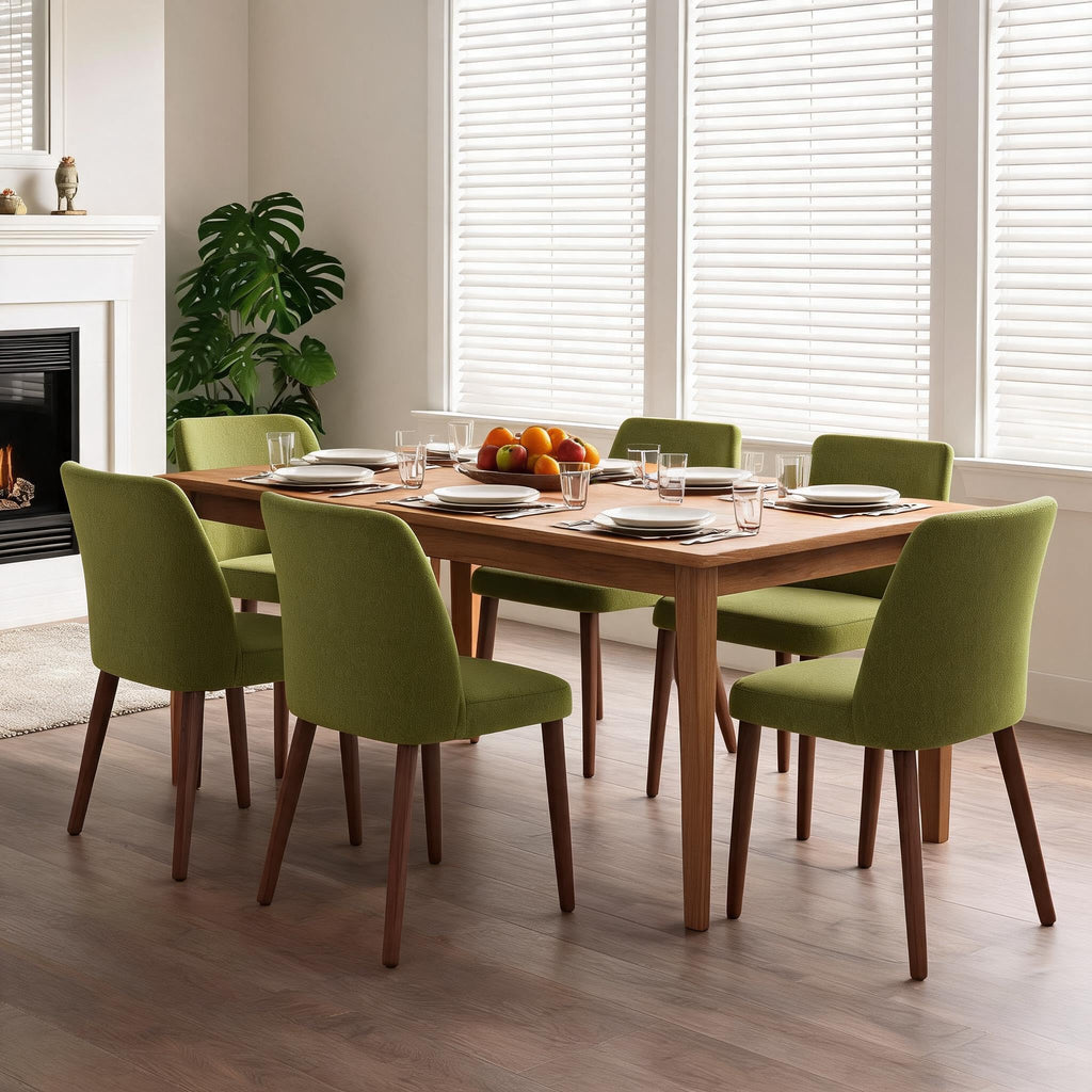 GarveeHome Wooden Dining Chair Set of 4 Upholstered Fabric Dining Chair