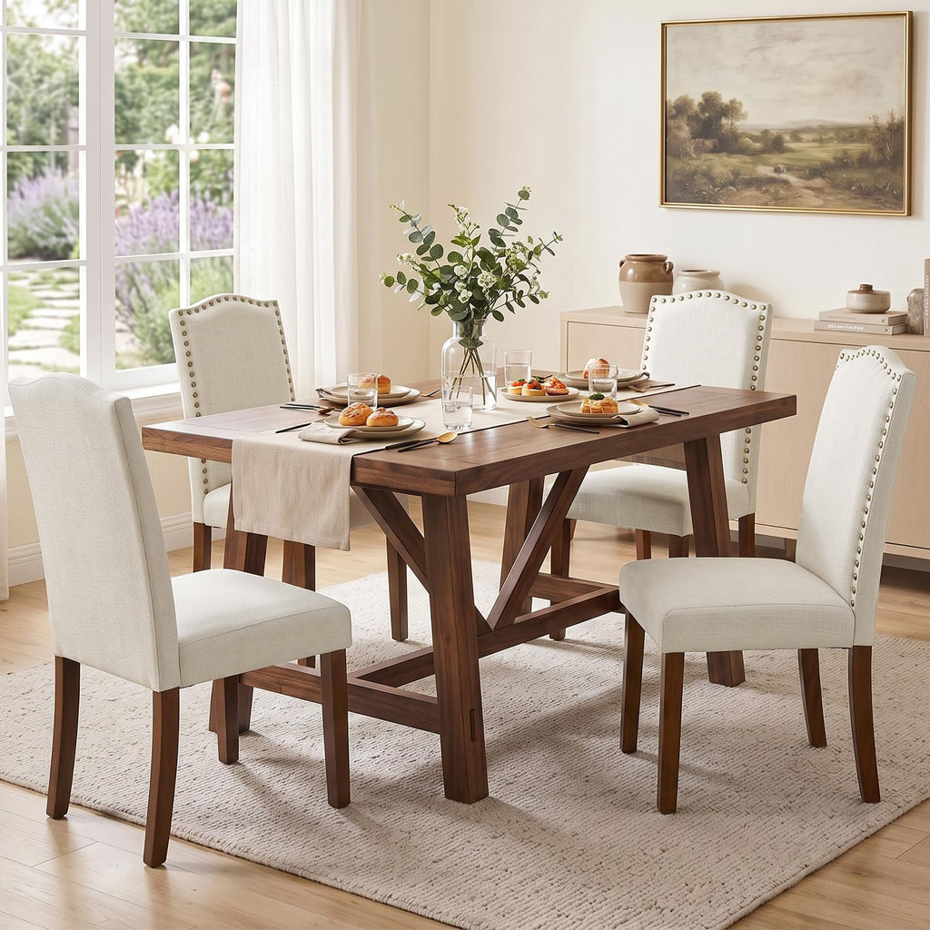 DUMOS Dining Chairs Set of 6, PU Leather Kitchen Chairs for Living Room