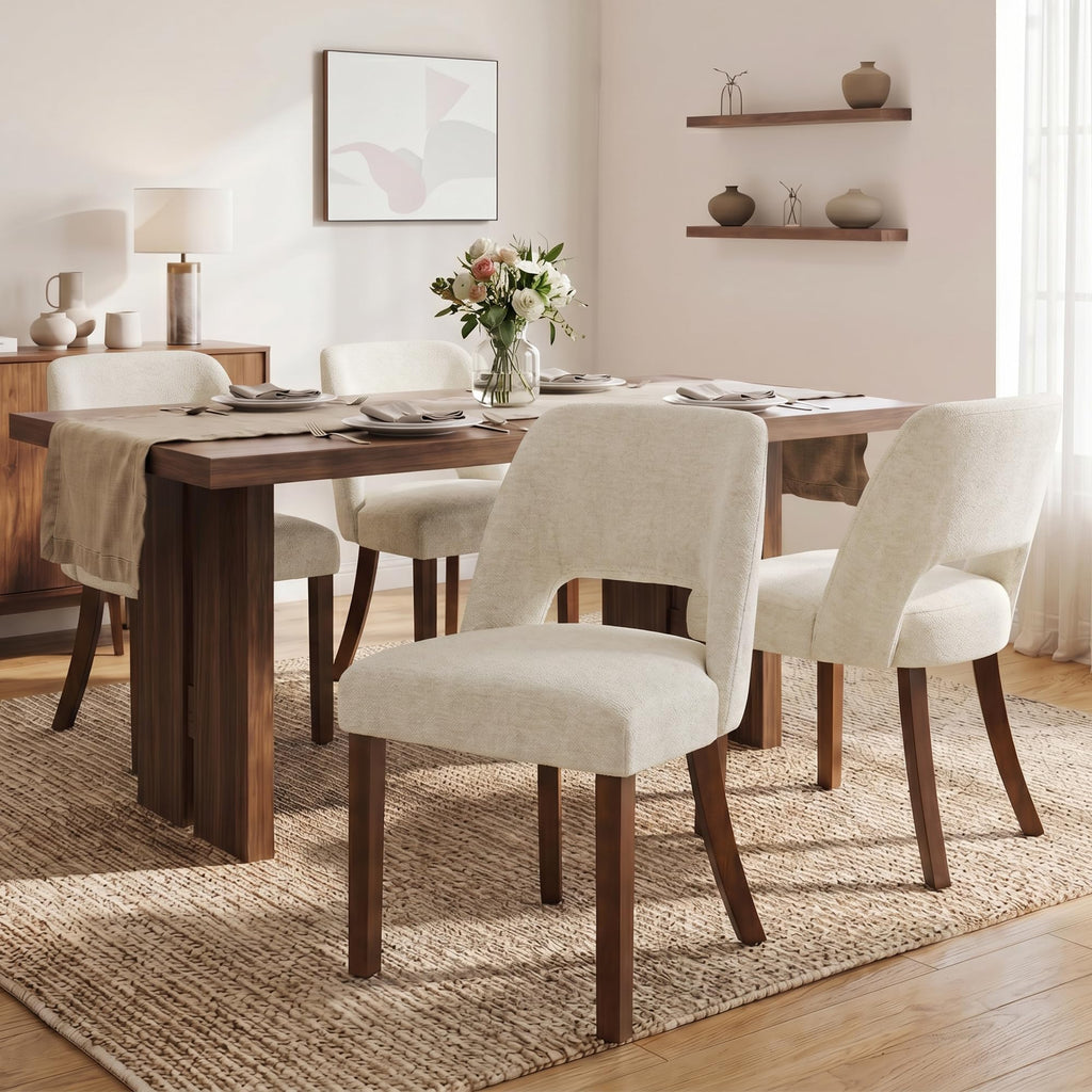 VKNOW Dining Chairs Set of 4, Fabric Dining Chairs, Green