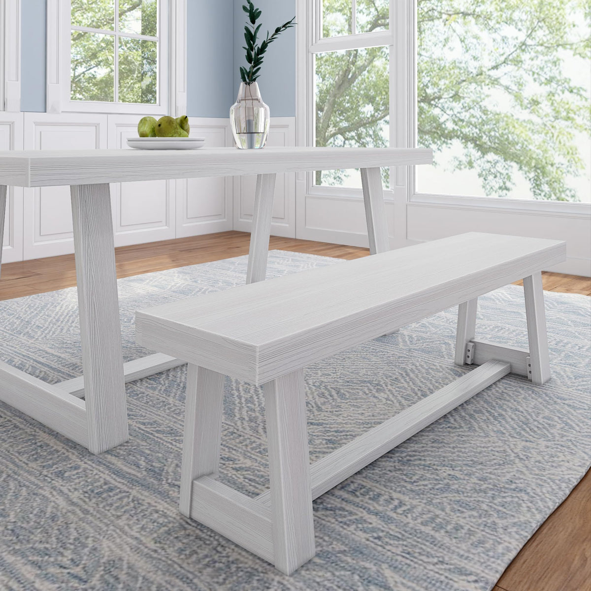 Plank+Beam Classic 72 Inch Dining Table, Rectangular, Pecan Wirebrush