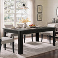 MapleGrace 70" Rectangle Dining Table for 6-8, Wooden Kitchen Table, Black