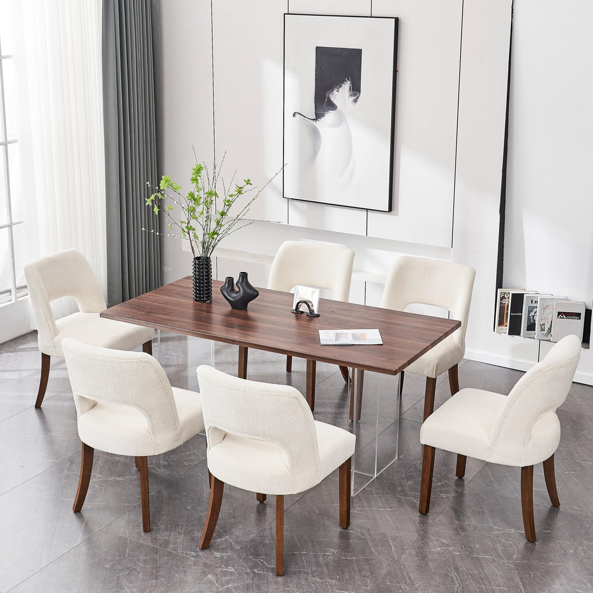 VKNOW Dining Chairs Set of 4, Fabric Dining Chairs, Green