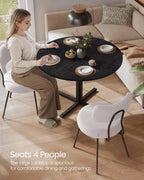 VASAGLE 31.5-Inch Dining Table, Small Round Kitchen Table for 4 People