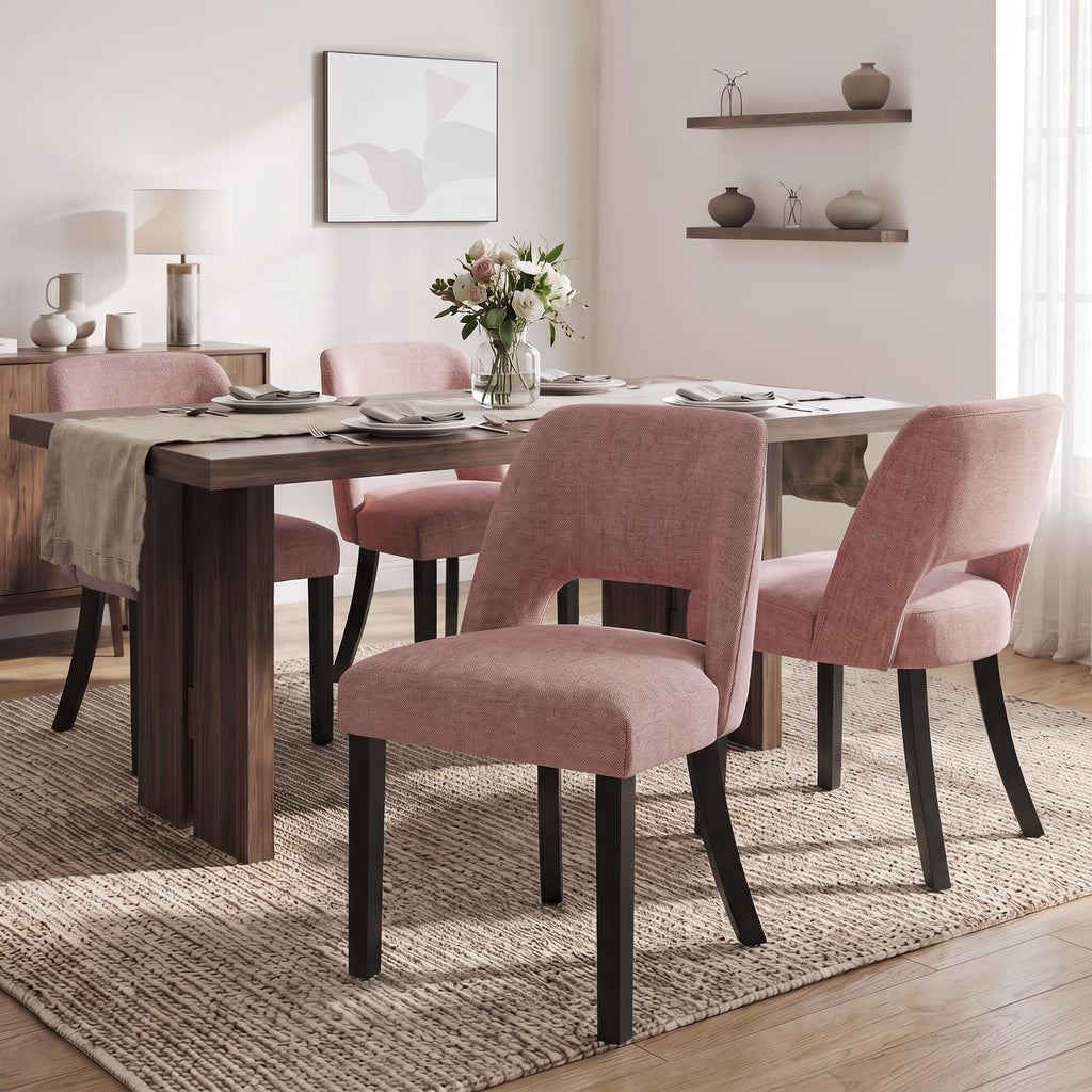 VKNOW Dining Chairs Set of 4, Fabric Dining Chairs, Green