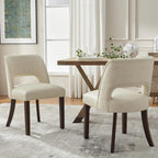 VKNOW Modern Dining Chairs Set of 4 with Rubberwood Legs, Beige