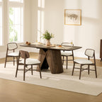 CHITA Soild Wood Dining Chairs Set of 4, Oak Wood Kitchen Chairs, Walnut