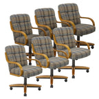 Chromcraft Ryland Swivel-Tilt Caster Dining Chair - Chestnut -Earth - 4pc