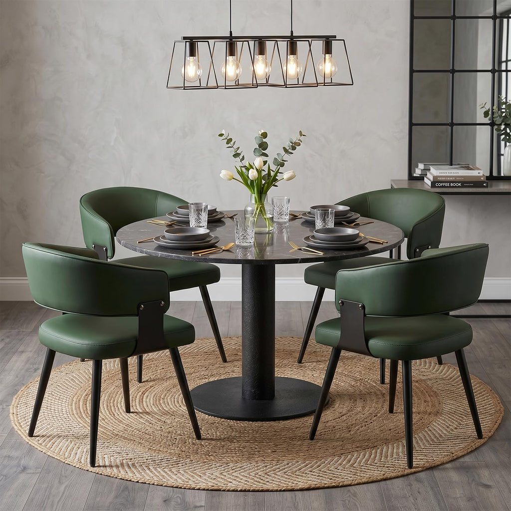 Dining Chairs Set of 4, Modern Faux Leather Kitchen Chairs