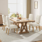 Wooden Dining Chairs Set of 4, Modern Farmhouse Dining Room Chairs with Cloud-Like Thick Cushion, Solid Wood Frame, Upholstered Kitchen Chairs for Dining Room, Living Room, Restaurant, Easy Assemble