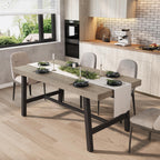 GarveeHome Industrial Dining Table for 6-8 People, 70.87" Long Large Kitchen Table with Sturdy Metal Frame, Rectangular Counter for Dinner, Kitchen, Dining Room (Natural, 71" Non-extendable)