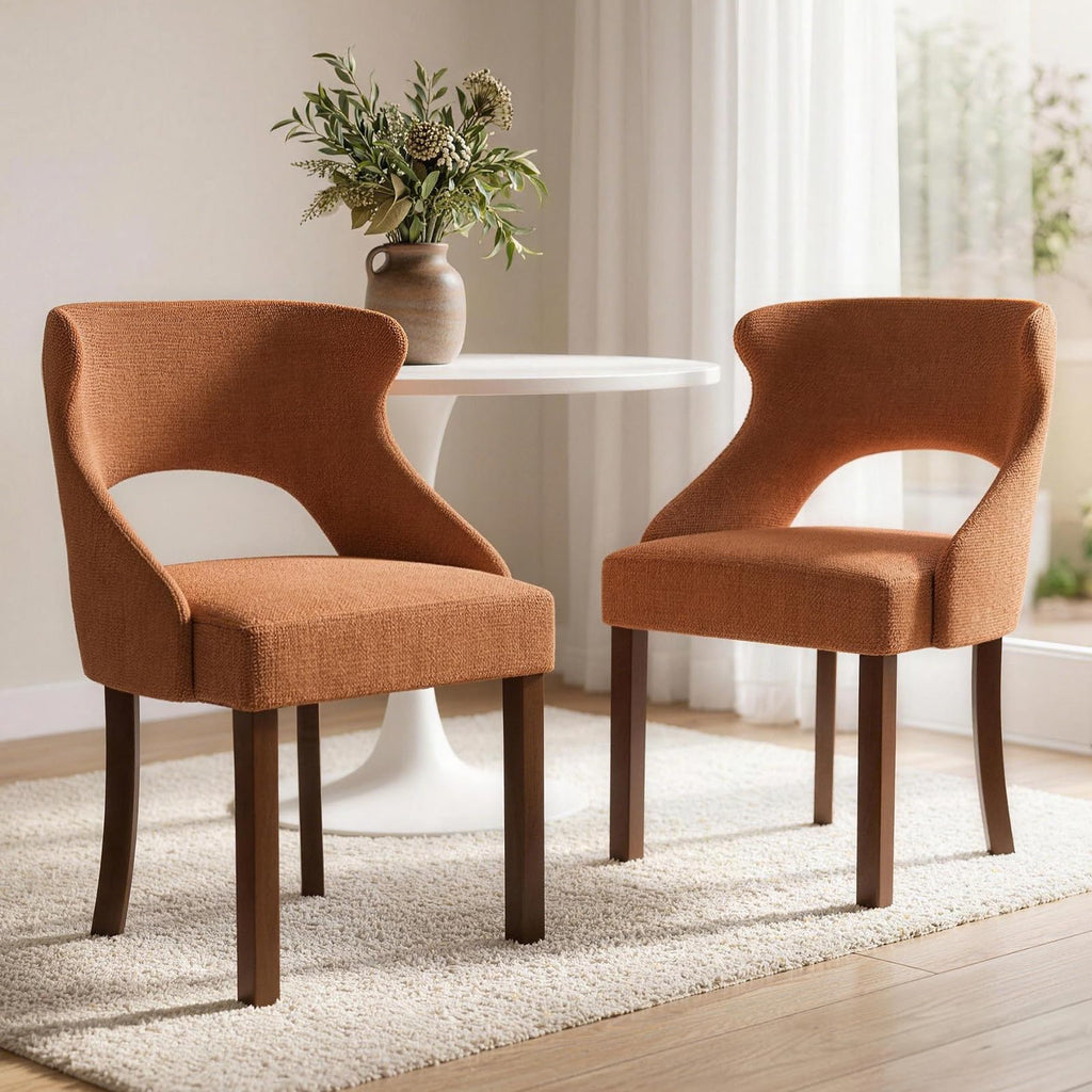 Wooden Dining Chairs Set of 4,Modern Fabric Upholstered Dining Room Chair Kitchen Side Chairs with Solid Wood Legs,Mid Century Farmhouse Dinner Chairs for Kitchen Dining Room,Restaurant,Green