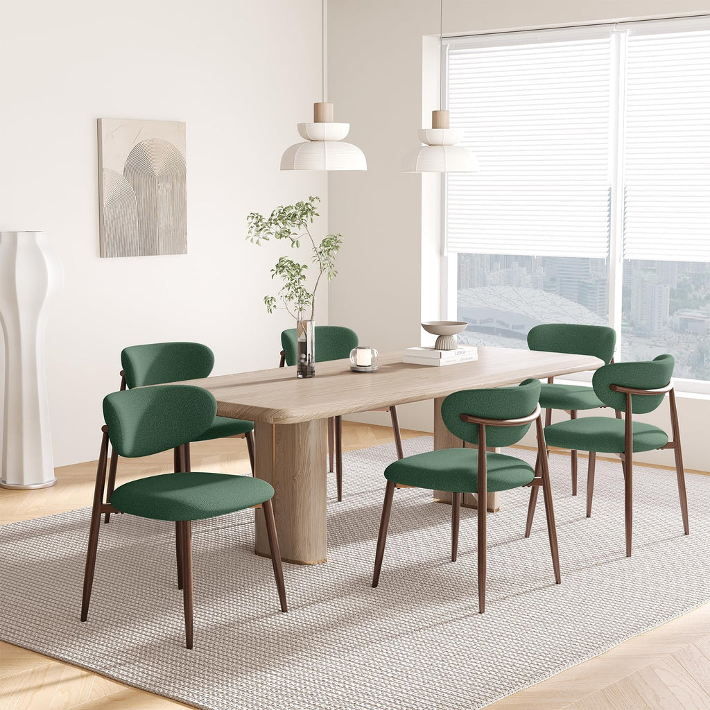 MALOL Dining Chairs Set of 4, Curved Back Kitchen Room Chairs with Metal Legs and Anti Slip Pads, Upholstered Dining Chair for Home and Restaurant, Beige