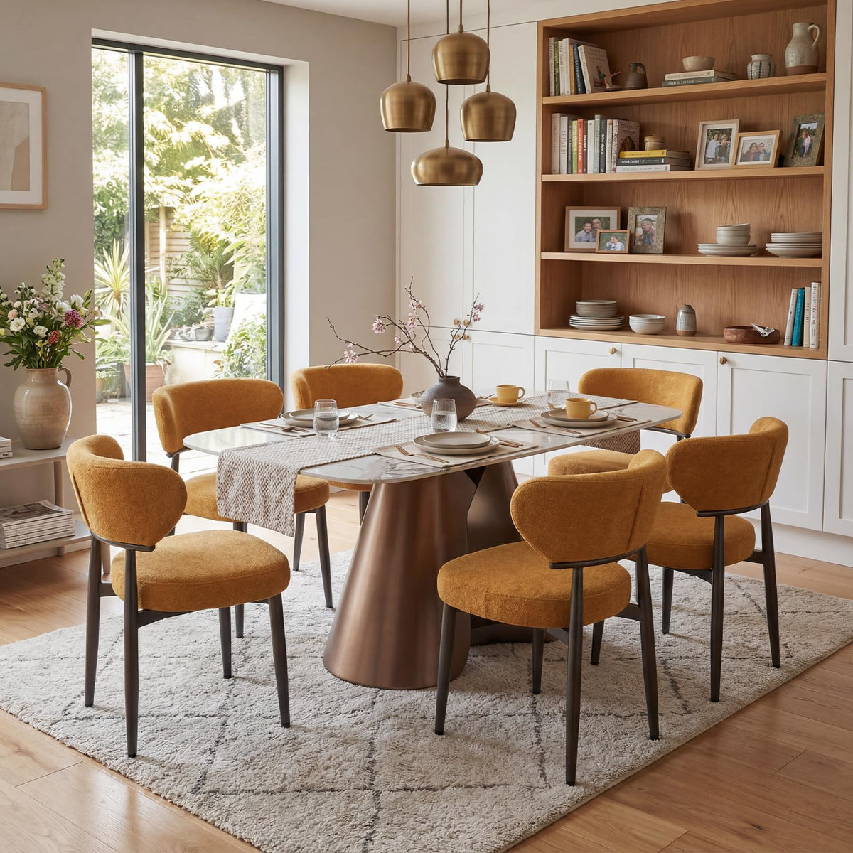 Dining Chairs Set of 4, Modern Upholstered Fabric Dining Chairs
